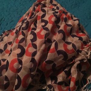 Orange and navy scarf